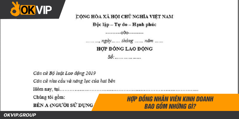 Hợp đồng nhân viên kinh doanh bao gồm những gì?