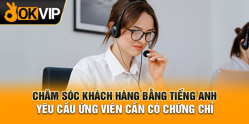 Chăm sóc khách hàng bằng tiếng Anh yêu cầu ứng viên cần có chứng chỉ